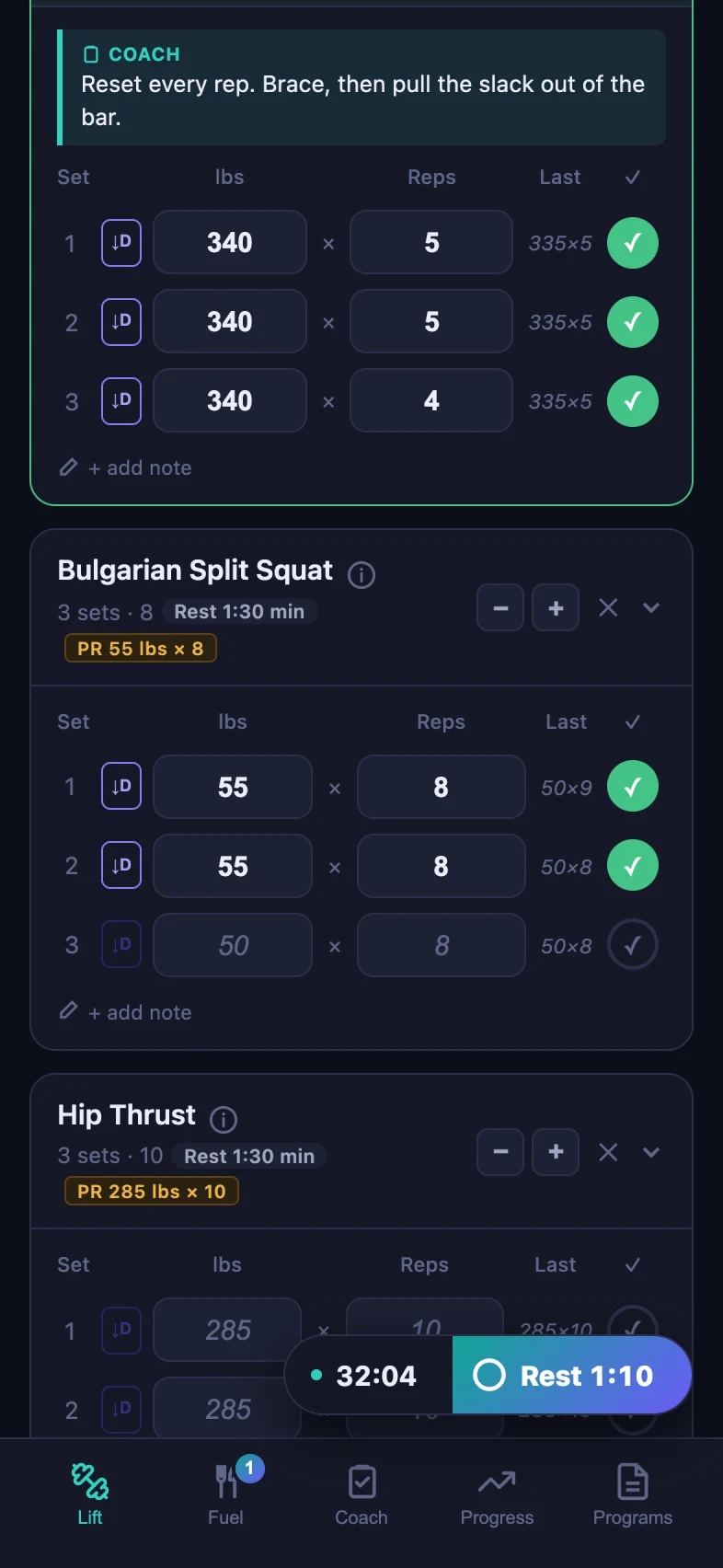MODE lift live sets screen