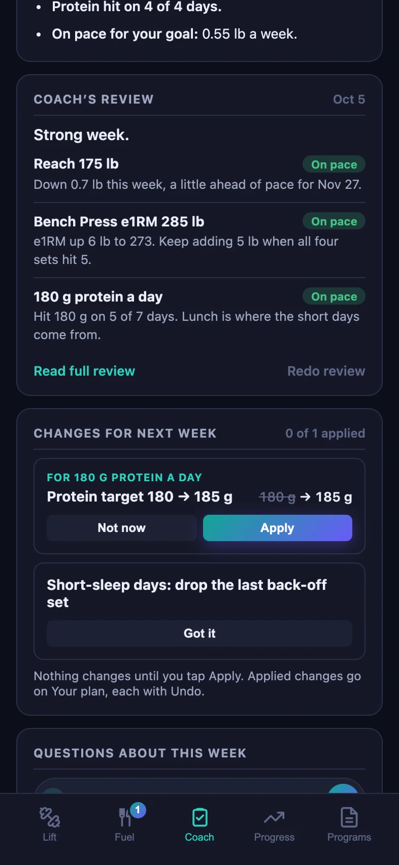 MODE coach review2 screen
